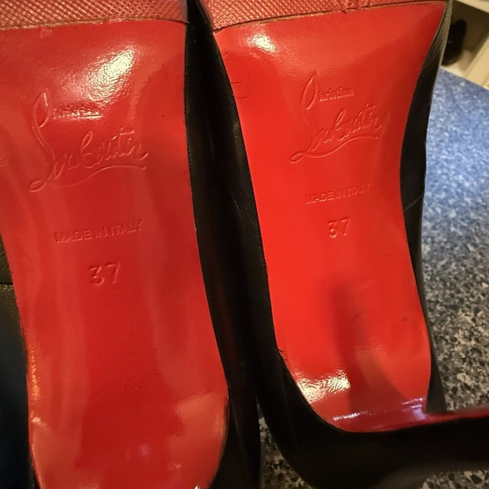 Christian Louboutin Simple Pump Black Leather Heels Box Dust Ba - Picture 6 of 10